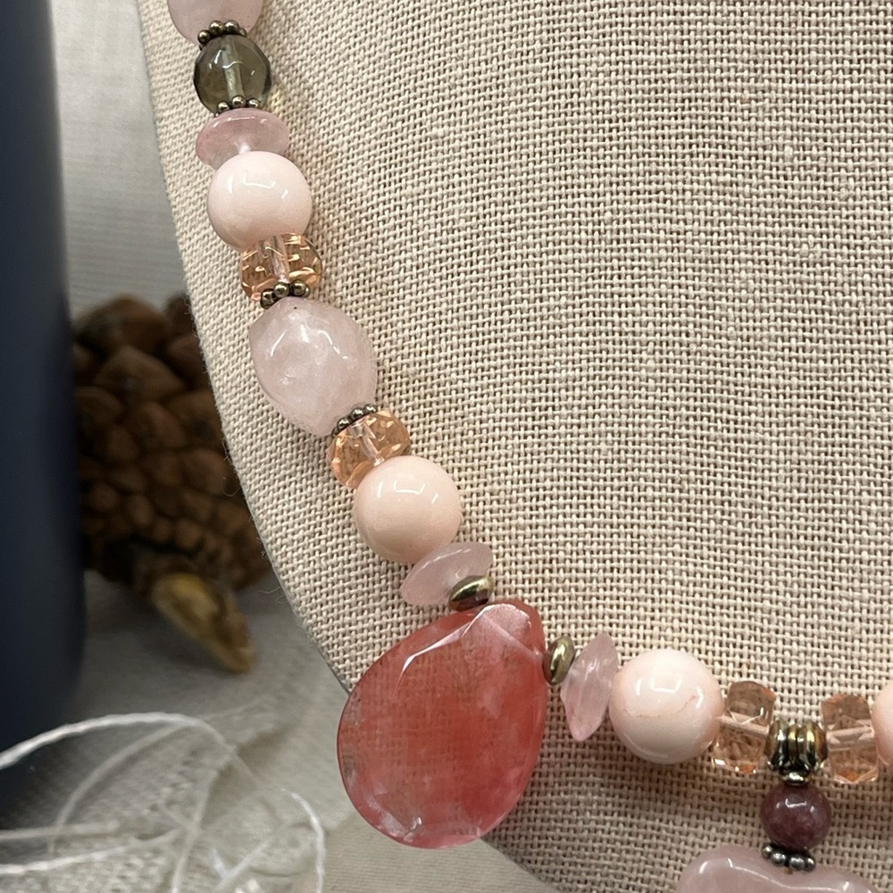 Vintage Ali-Khan Adjustable Gemstone Necklace with Sterling Silver Chain, 16-18" - Picture 5 of 16